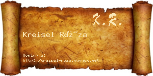 Kreisel Róza névjegykártya